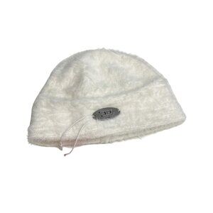 Diesel White Metal Logo Knitted Hat